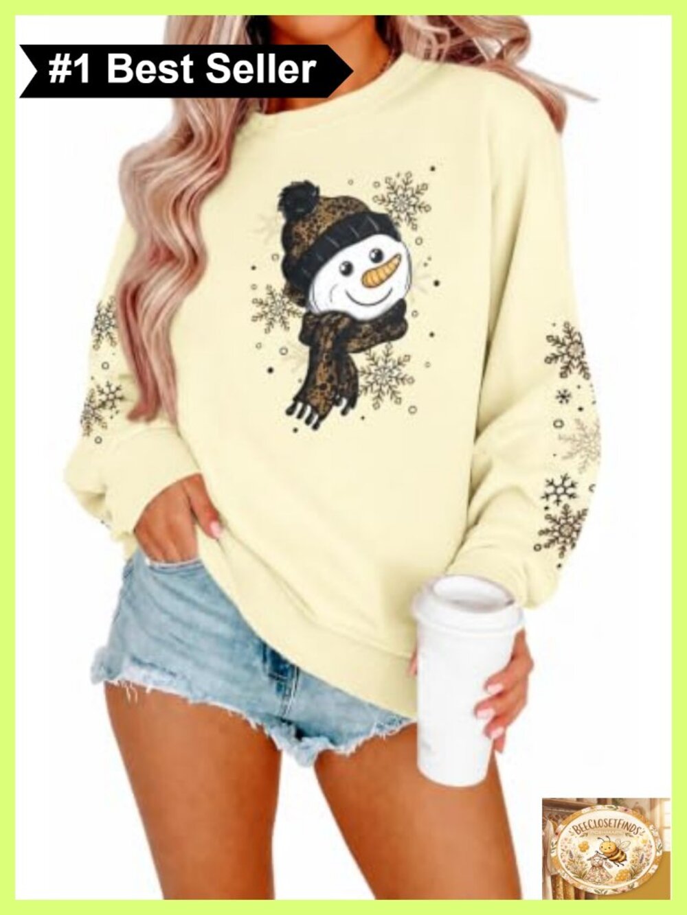 Womens Christmas Sweatshirt Snowman Graphic Crewneck Pullover